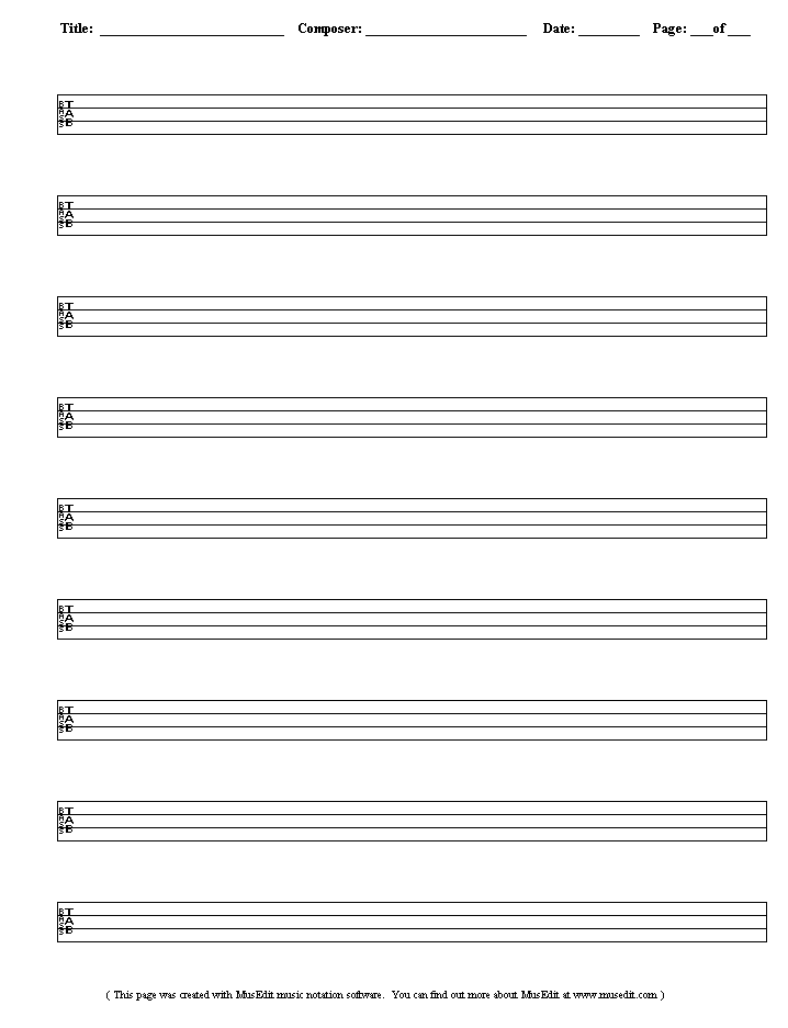 free printable music bar lines bass
